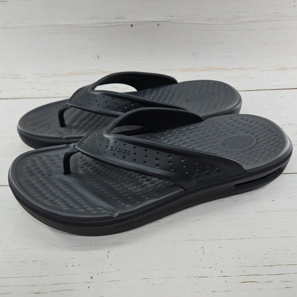 Crocs InMotion Flip Mens Size 13 Black LiteRide‎ Flip Flop Sandals 211101